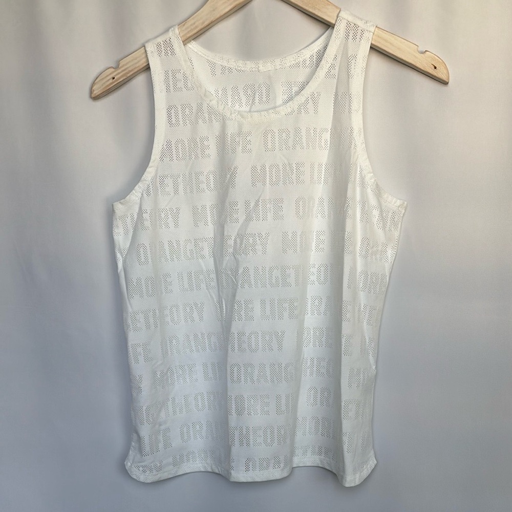 Orangetheory White Mesh Tank Top